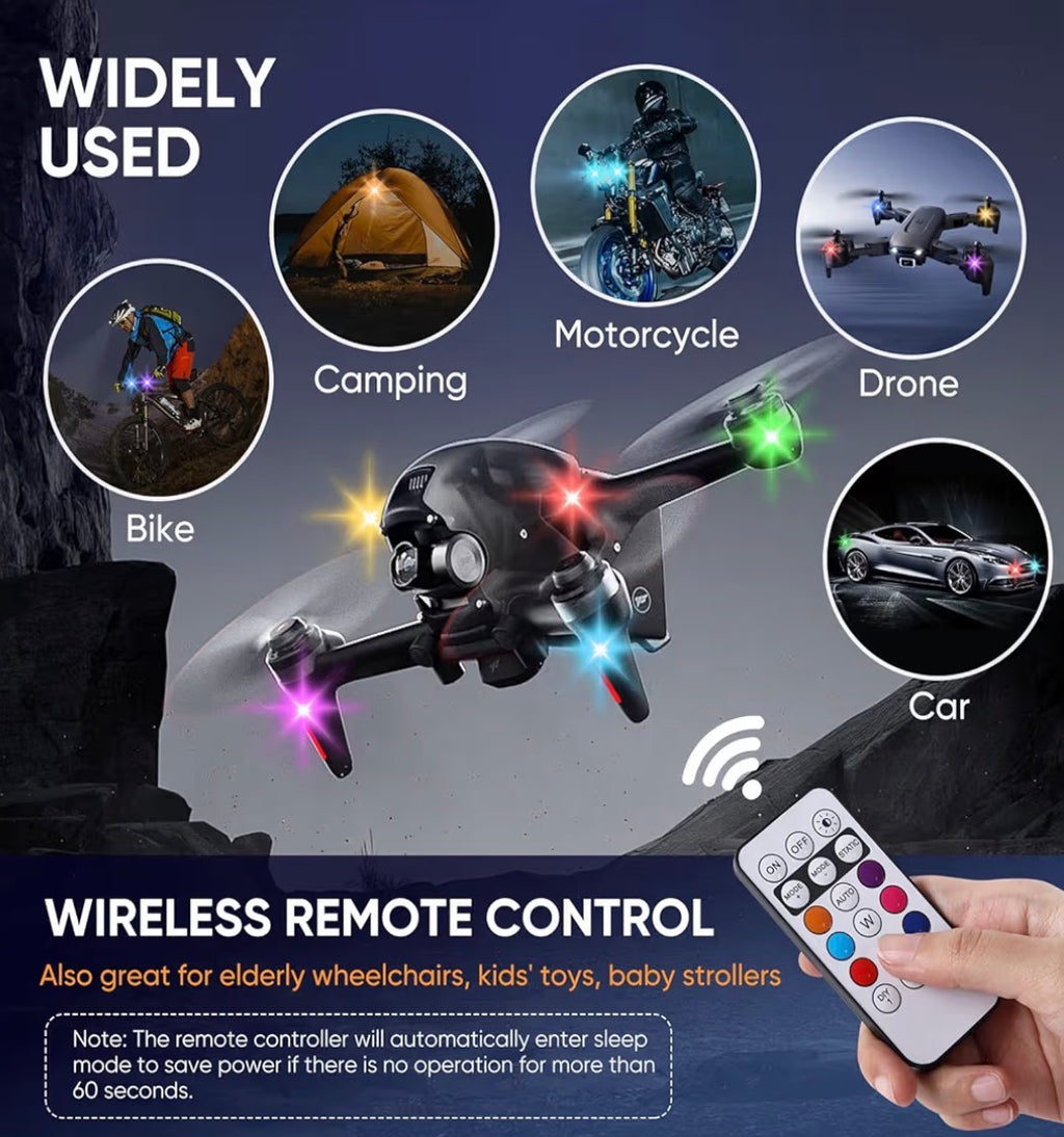 Upgraded 4LEDs 8PCS Wireless LED Strobe Lights