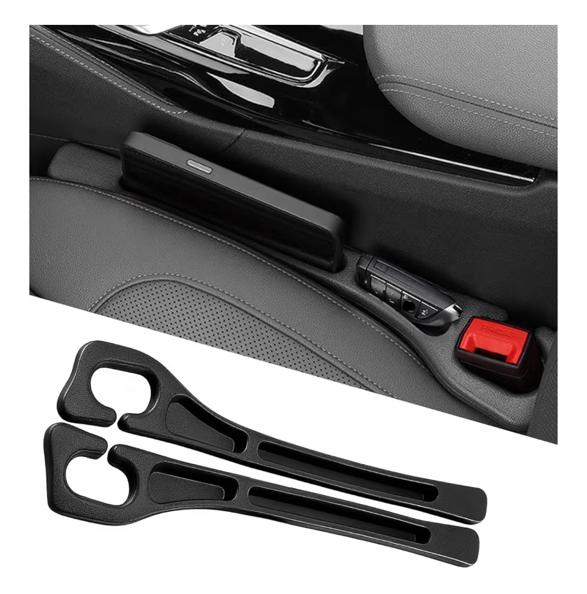 Car Seat Gap Filler 2-Pack, Universal Car Seat Gap Filler Organizer