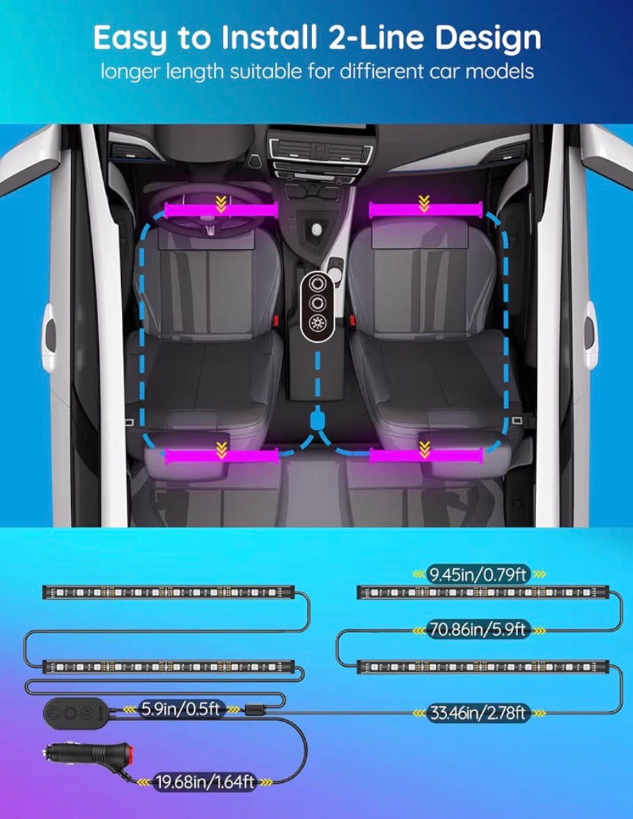 Govee Car LED Lights, Smart Car Interior Lights with App Control