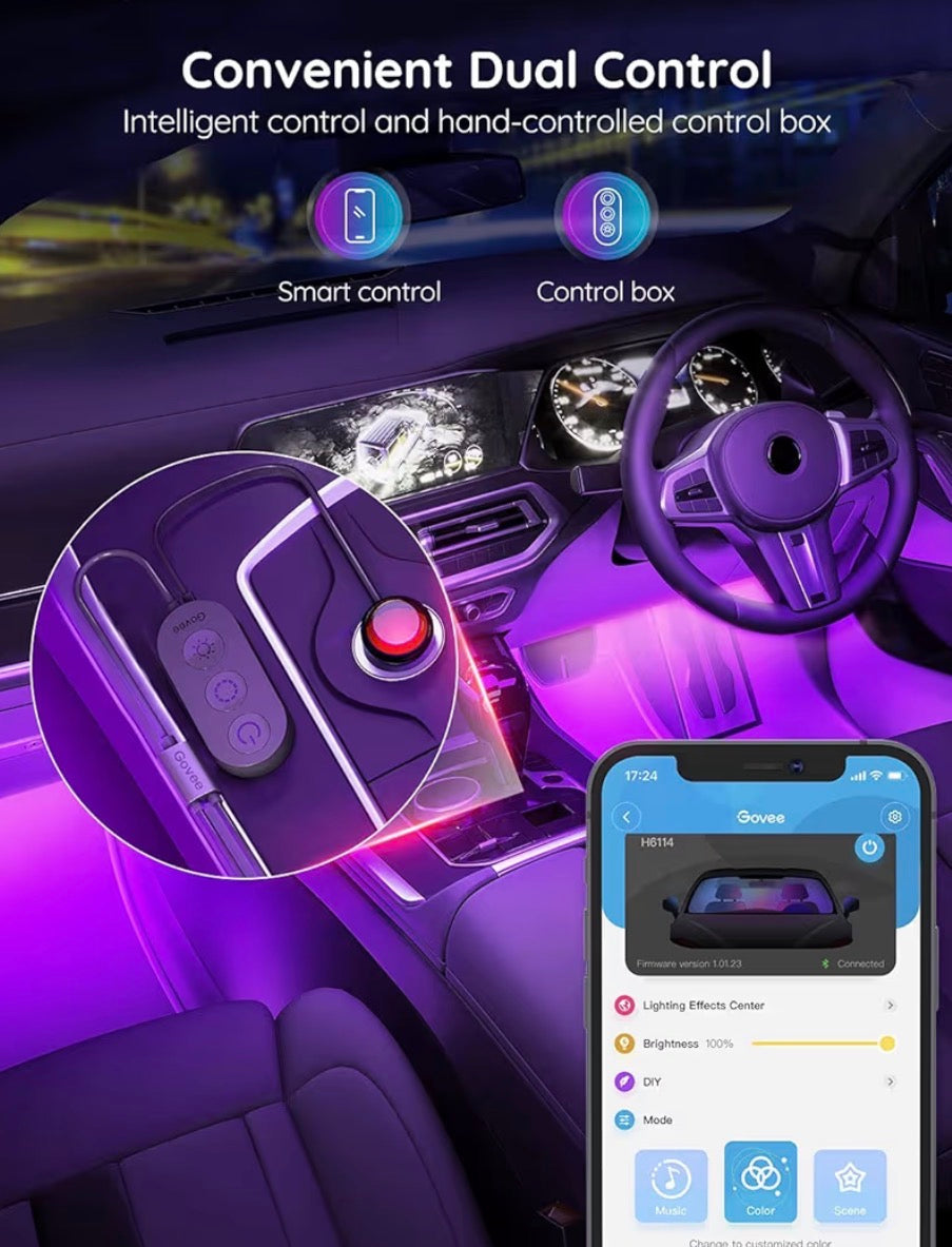 Govee Car LED Lights, Smart Car Interior Lights with App Control