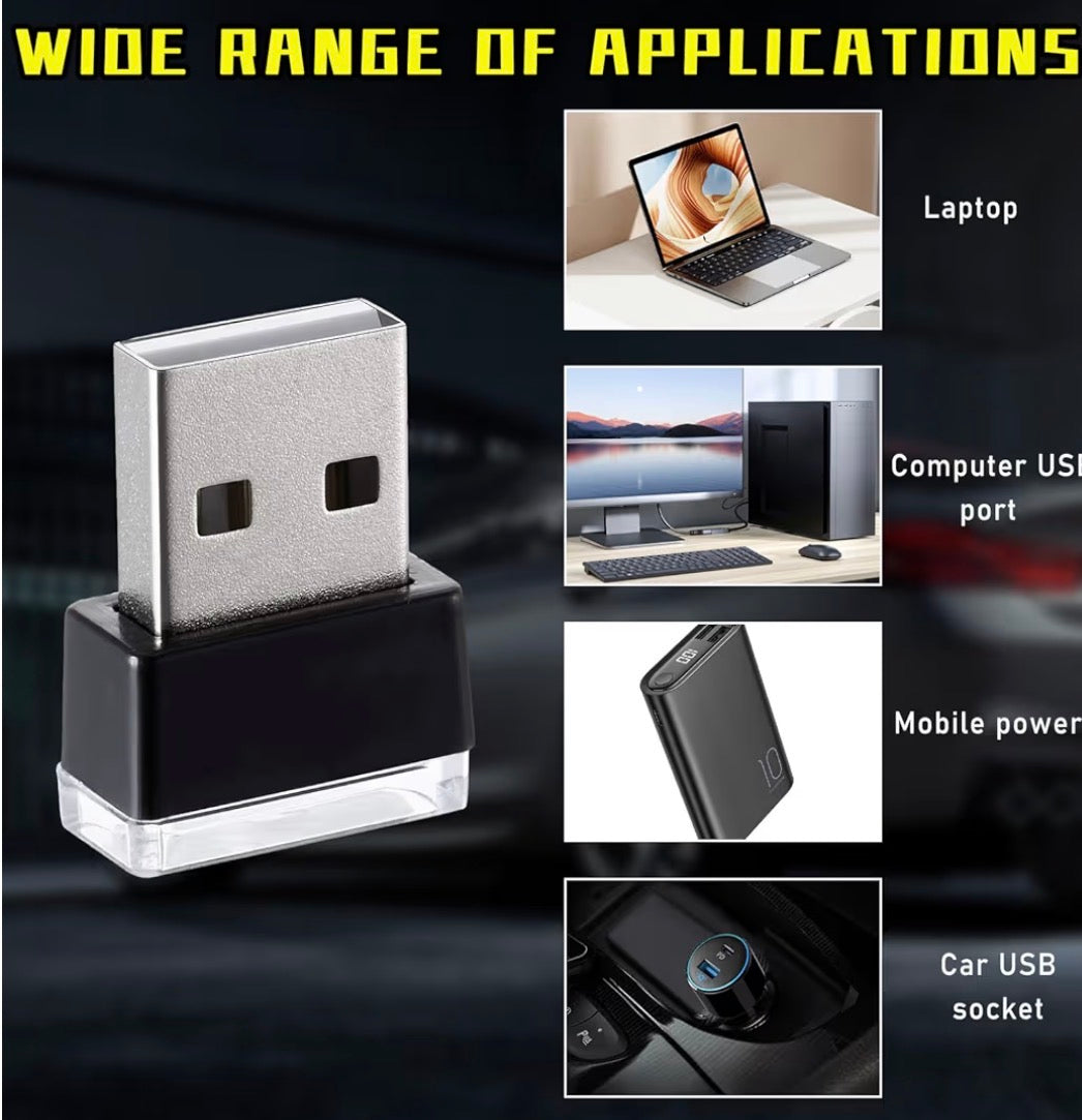 6 PCS USB LED Car Interior Atmosphere Lamp,