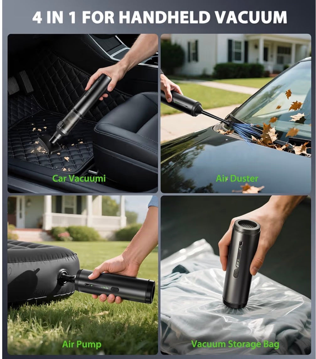 Car Vacuum Portable Cordless Handheld Vacuum Cleaner 4-in-1